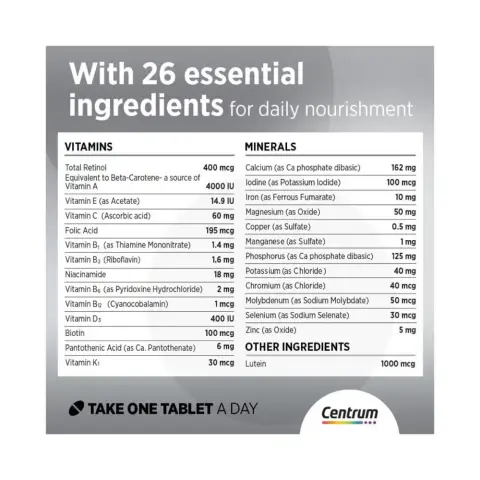 Centrum Silver Adult Multivitamin 30 Tablets thumbnail 3