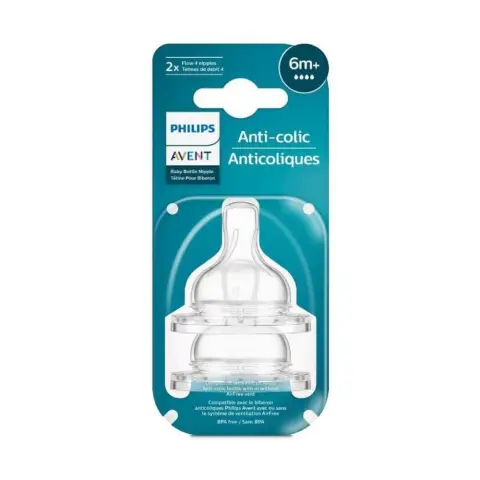 Philips Avent Anti-Colic Nipple 6M+ 2s thumbnail 1