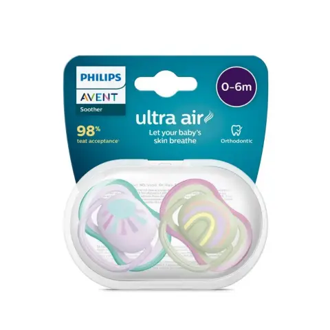 Philips Avent Ultra Air Pacifier 0-6M Girl x2 thumbnail 1