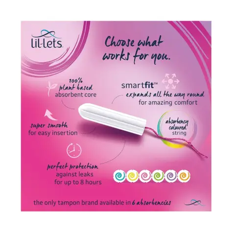 Lil-Lets Non-Applicator Super Tampons 16s thumbnail 2
