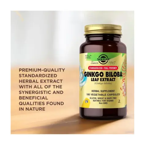 Solgar Ginkgo Biloba Vegetable Capsules – 180 Capsules thumbnail 3