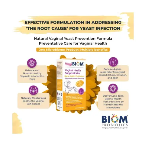VagiBiom Boric Acid Suppositories with Lactobacillus: Microbiome Flora Balance; Balance and Nourishes Healthy Flora; Paraben-Free Preservative-Free (5count) thumbnail 3