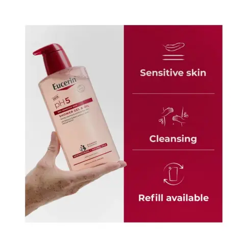 Eucerin pH5 Gentle Shower Gel & Oil for Sensitive Skin 400mL thumbnail 3