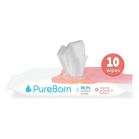 Pureborn Organic Grape Fruit Extract Wipes 10S thumbnail 2