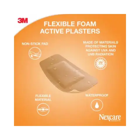 Nexcare Flexible Foam Maxi Active Plaster 50x101mm 10s thumbnail 2