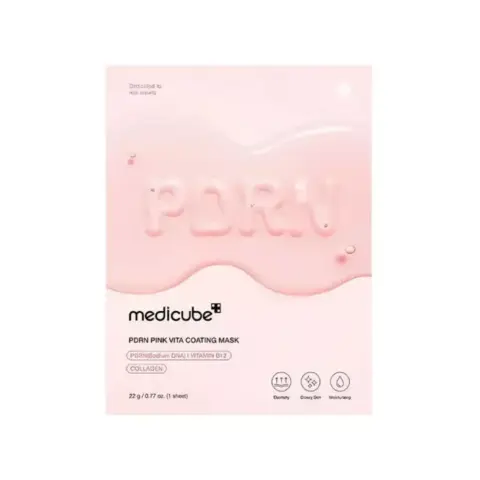 Medicube DNA PDRN Pink Vita Coating Sheet Mask Korean sheet mask for glass skin 22gm thumbnail 1