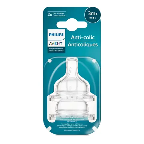 Philips Avent Scy763/02 Anticolic Nipple 3M+2S thumbnail 1