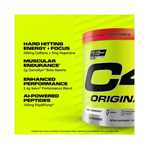 Cellucor C4 Fruit Punch 470G 50 Serving thumbnail 3