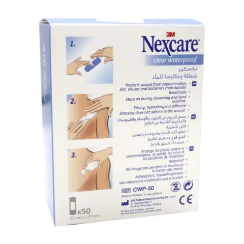 3M Nexcare Mgl-070-0 Clear Water Proof Bandages 50s thumbnail 2