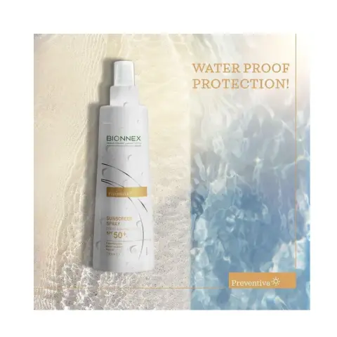 Bionnex Preventiva Sunscreen Spray SPF 50+ – Broad Spectrum UVA/UVB Protection, Non-Sticky & Sand-Repellent Sunblock – For All Skin Types – 200 ML thumbnail 2