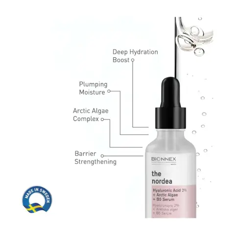 Bionnex The Nordea Hydrating Serum with Hyaluronic Acid 2%, Arctic Algae, and Vitamin B5 – For Deep Hydration, Skin Barrier Repair, and Elasticity 30mL thumbnail 2