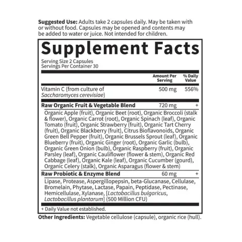 Garden Of Life Vitamin Code Raw Vitamin C 60 Veg Capsules thumbnail 3
