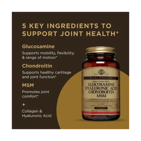 Solgar Glucosamine Hyaluronic Acid Chondroitin MSM Tablets – 120 Tablets thumbnail 3