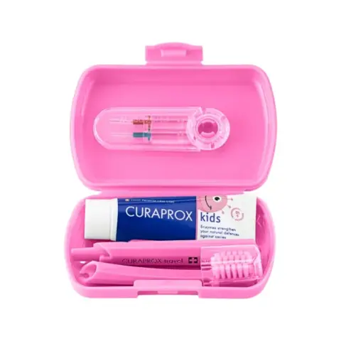 Curaprox Kids Travel Set Pink  thumbnail 1