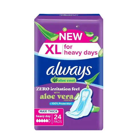 Always Aloe Cool Xl Maxi Thick Sanitary Pads 24S thumbnail 1