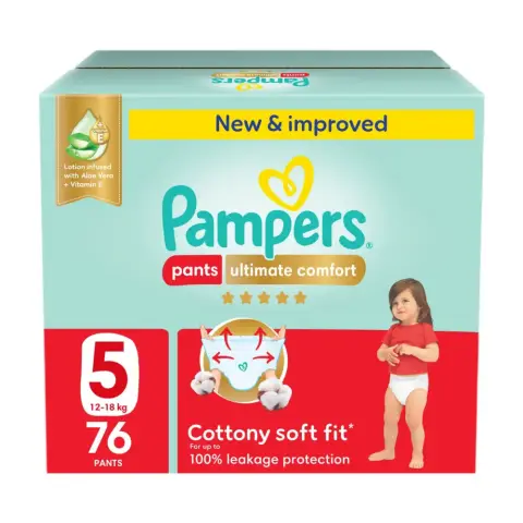 Pampers Pants Ultimate Comfort Size 5 Baby Diapers 76S