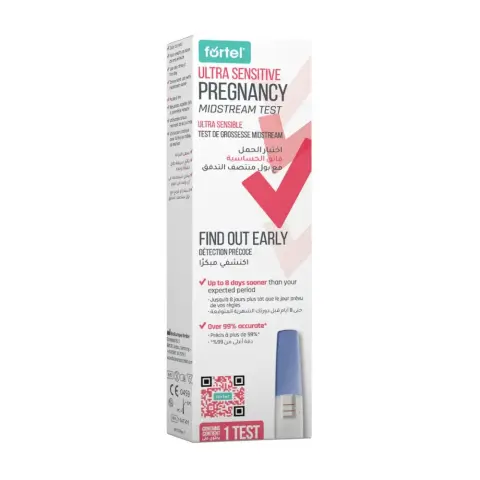 Fortel Ultra Sensitive Pregnancy Midstream Test Kit 1S thumbnail 1