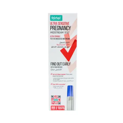 Fortel Ultra Sensitive Pregnancy Midstream Test Kit 2S thumbnail 1