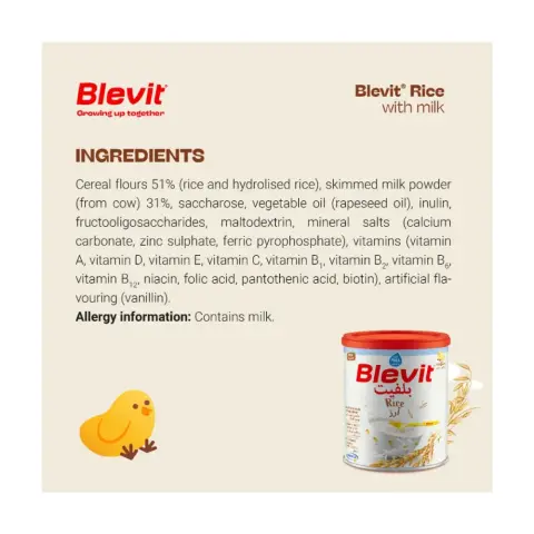 Blevit Rice With Milk 350g thumbnail 4