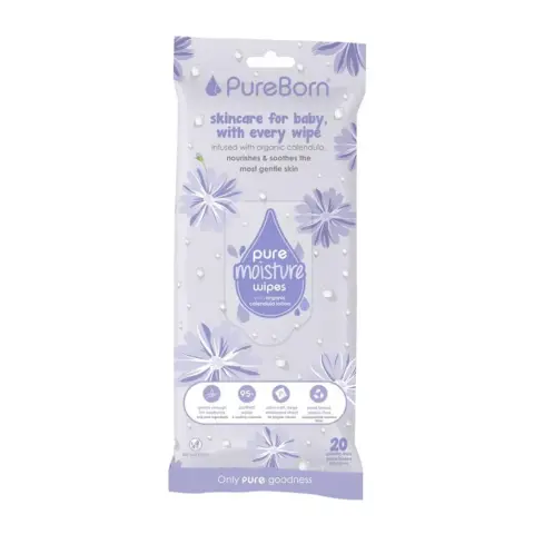 Pureborn Moisture Wipes With Calendula 60S
