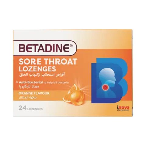 Betadine Sore Throat Lozenges Orange 24S thumbnail 1