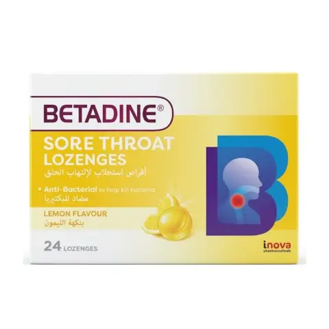 Betadine Sore Throat Lozenges Lemon 24S thumbnail 1