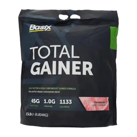 Basix Total Gainer Strawberry Swirl Weight Gainer Formula 15Lb thumbnail 1
