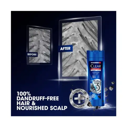 Clear Men 3 In 1 Active Clean Hair Face Body Wash 400Ml thumbnail 4