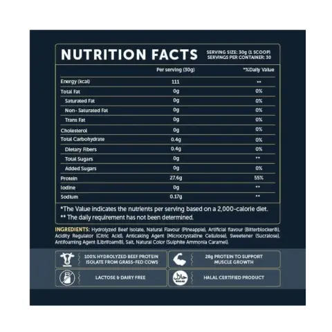 Basix Beef Protein Isolate - Pineapple 2Lb thumbnail 2