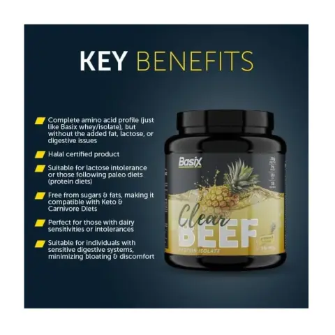 Basix Beef Protein Isolate - Pineapple 2Lb thumbnail 3