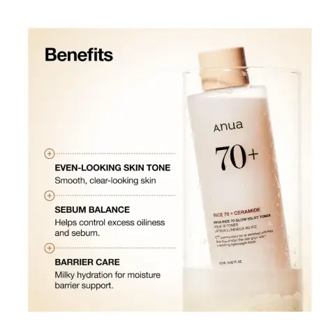 Anua 70+ Rice + Ceramide Glow Milky Toner 250ml thumbnail 2